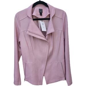 Clara Sun Woo Large Light Pink Liquid Leather Jacket Signature Womens NWT